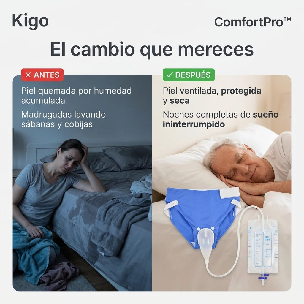 Colector Urinario Masculino ComfortPro™: Descanso Digno Sin Pañales Ni Escaras