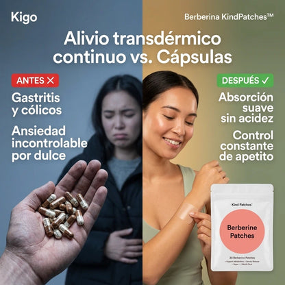 Pack 60x Parches de Berberina KindPatches™: Metabolismo Activo Sin Malestar Estomacal