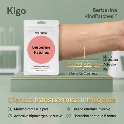 Pack 60x Parches de Berberina KindPatches™: Metabolismo Activo Sin Malestar Estomacal