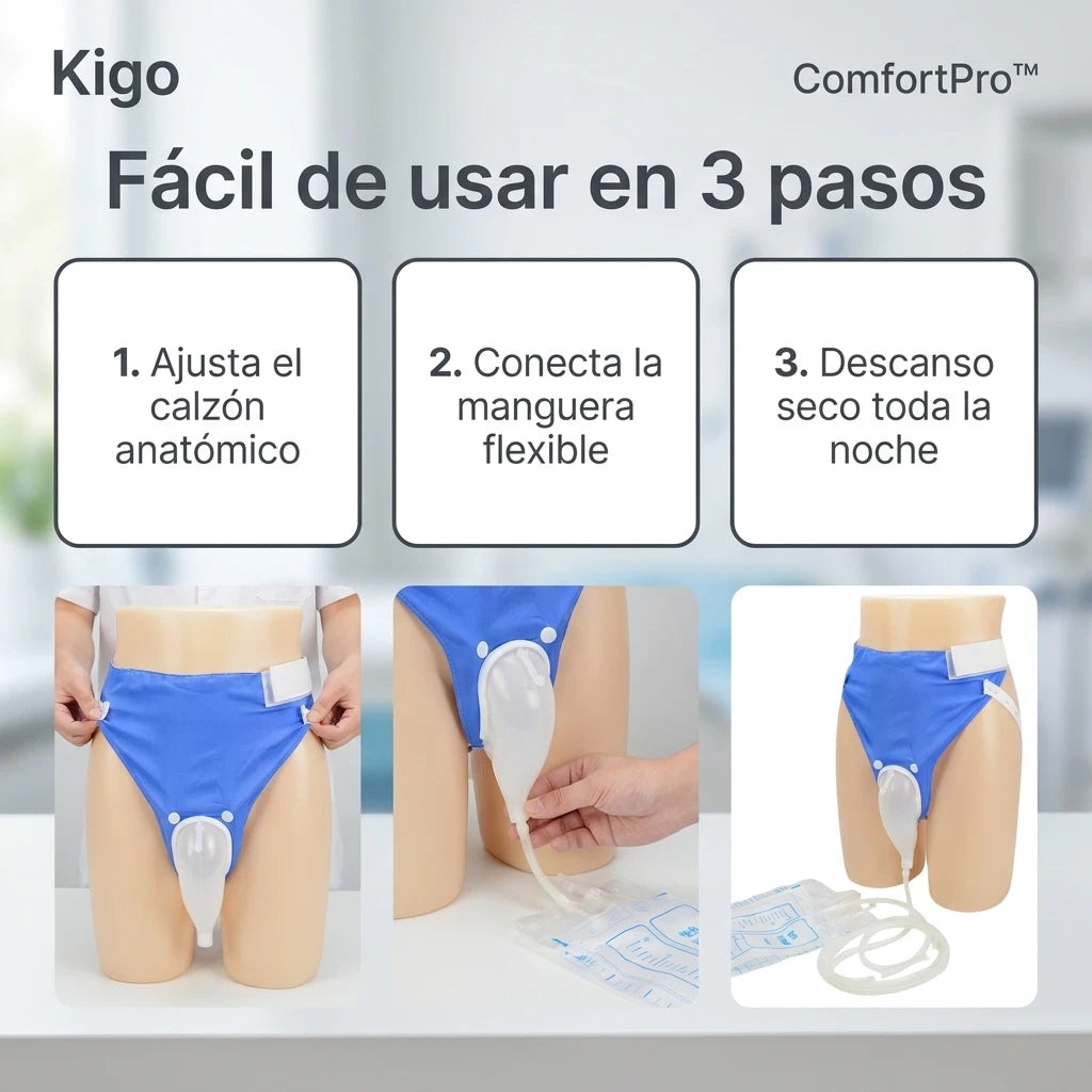 Colector Urinario Masculino ComfortPro™: Descanso Digno Sin Pañales Ni Escaras